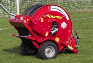 Aspersor cu tambur RM eSpeedy type e40 – furtun ø 40 mm (1¼") × 130 m